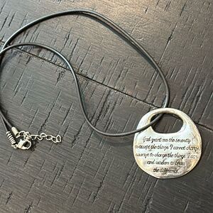 God Grant Me The Serenity Psalm Hammered Pendant Necklace​
